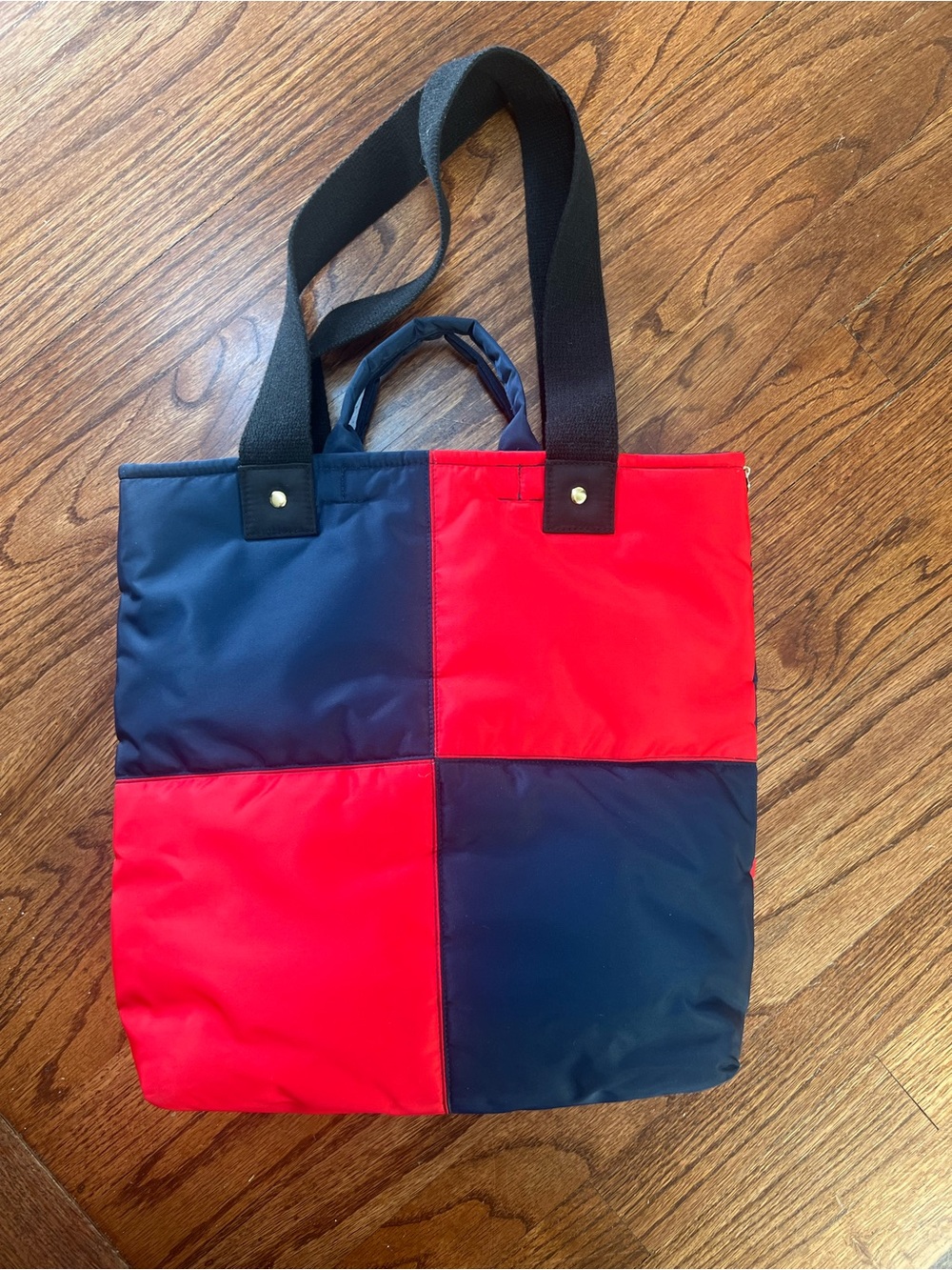 Clare V Annie Colorblock Red & Navy Tote Bag - Picture 3 of 10